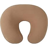 Onacosht Muslin Nursing Pillow Cover Soft 100% Cotton Feeding Pillow Slipcover Fits Standard Infant Nursing Pillow for Baby Girl and Boy, Brown