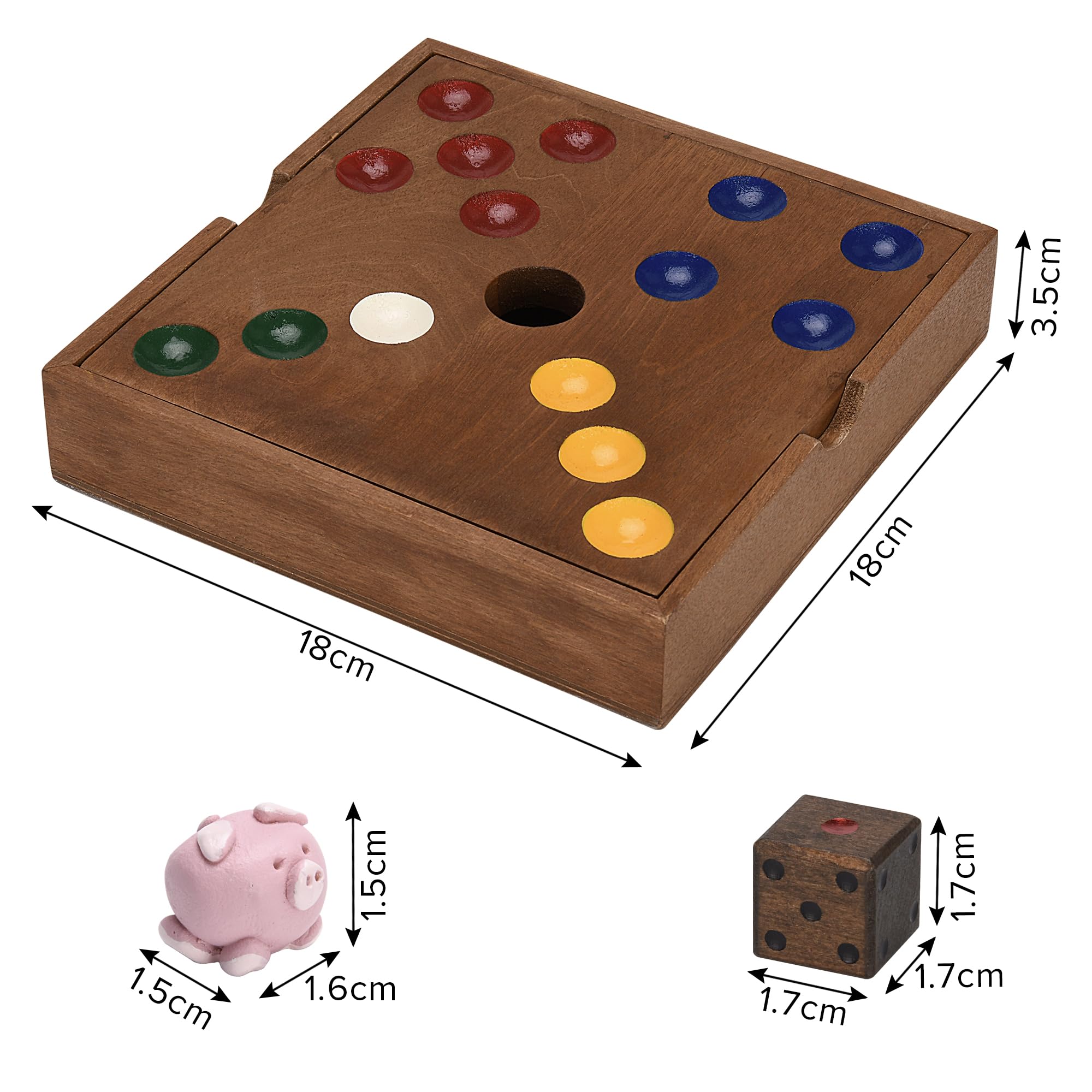 ideen.kollektiv Ferkelrennen - Brettspiel Würfelspiel Wutz Kooperationsspiel aus Holz Familienspiel Teambuilding Warmup-Spiel Borstenviehspiel 5