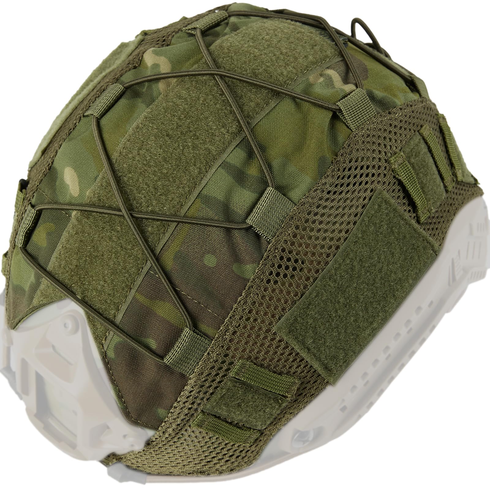 OneTigris Tactical Helmet Cover, Airsoft Fast Helmet Cover Cloth in Size M/L, Camo Tropic