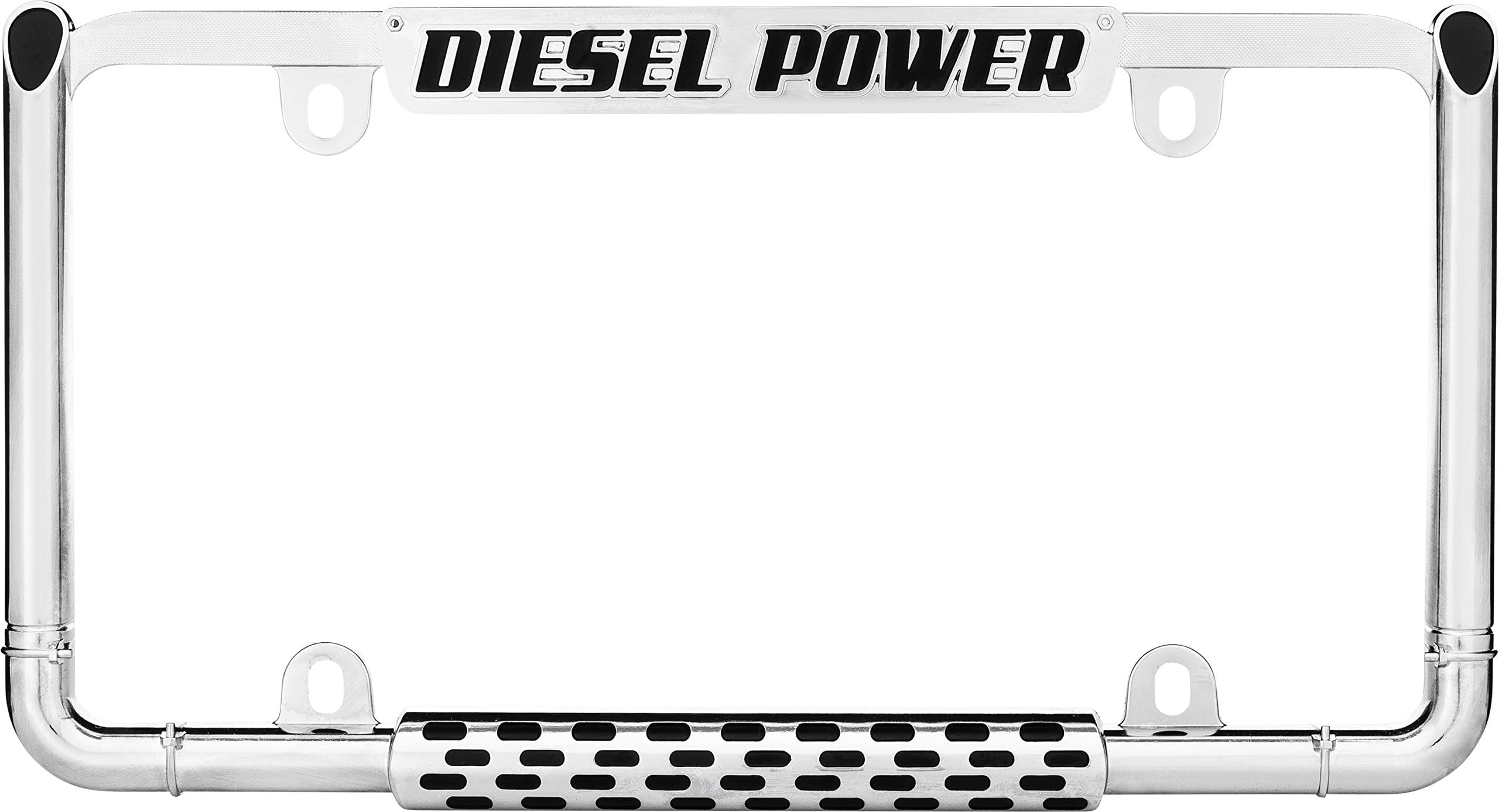 Cruiser Accessories 22003 Diesel Power License Plate Frame, Chrome/Black