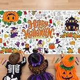OHOME Halloween Giant Coloring Poster/Tablecloth-Halloween Crafts for Kids-30 x 72 Inches Jumbo Paper Coloring Banner Gifts for Kids Activities Games Toys Party Favors- Halloween Party Decorations