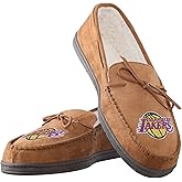 FOCO Mens NBA Team Logo Moccasin Slippers