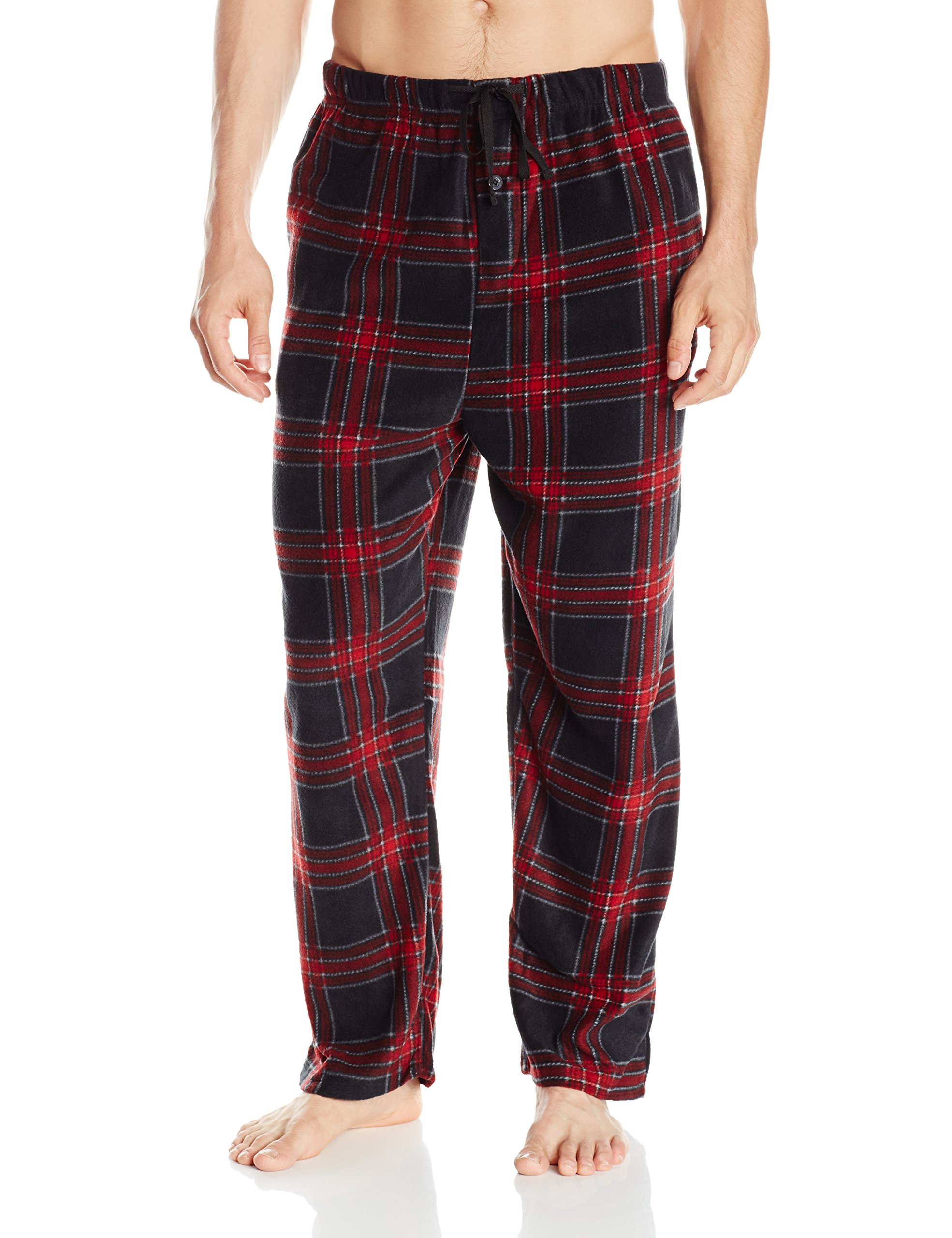 Essentials by Seven Apparel Men's Long-Sleeve Top and Fleece Bottom Pajama  Set