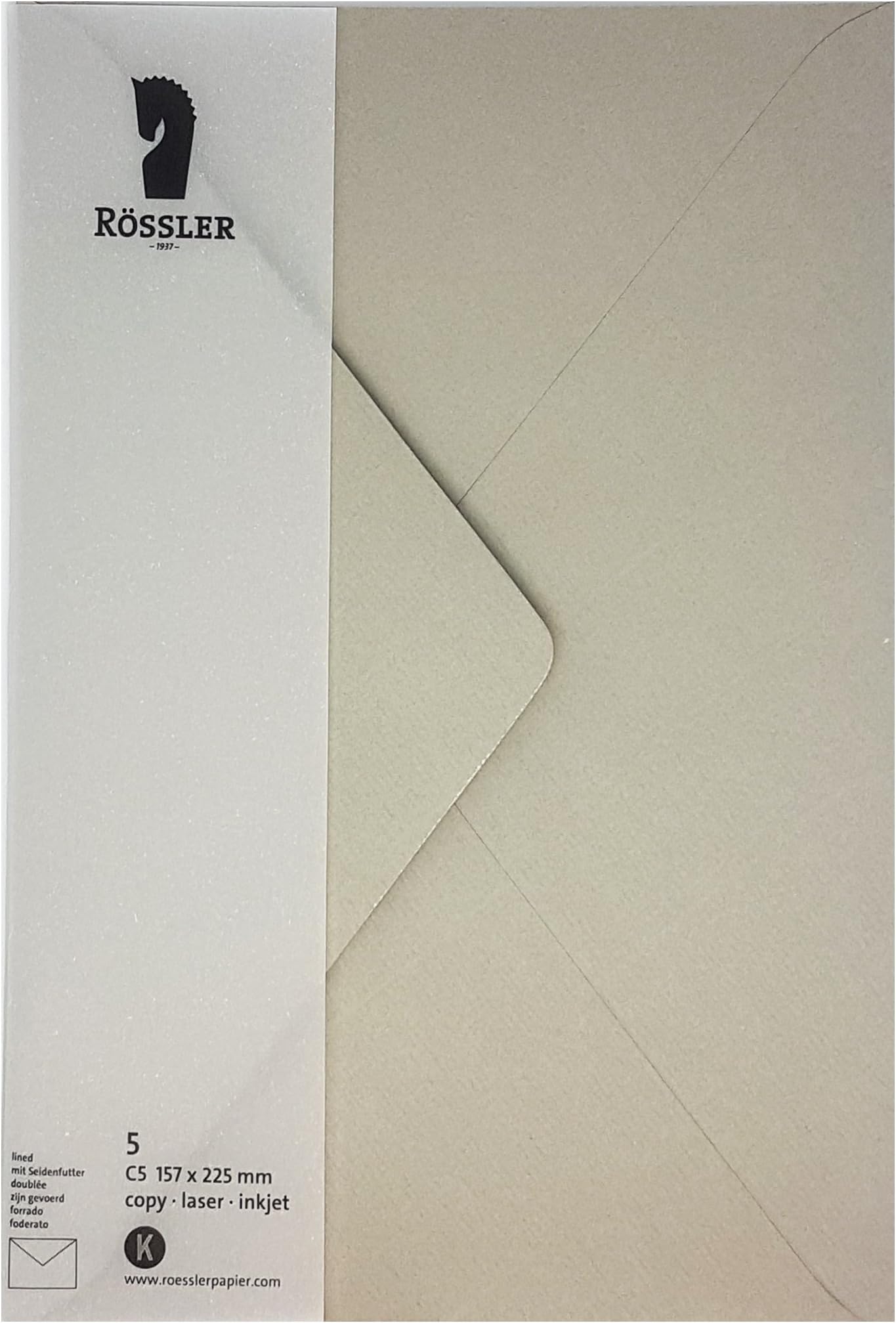 Paperado C5 Tissue Lined Envelope - Taupe (Pack of 5)