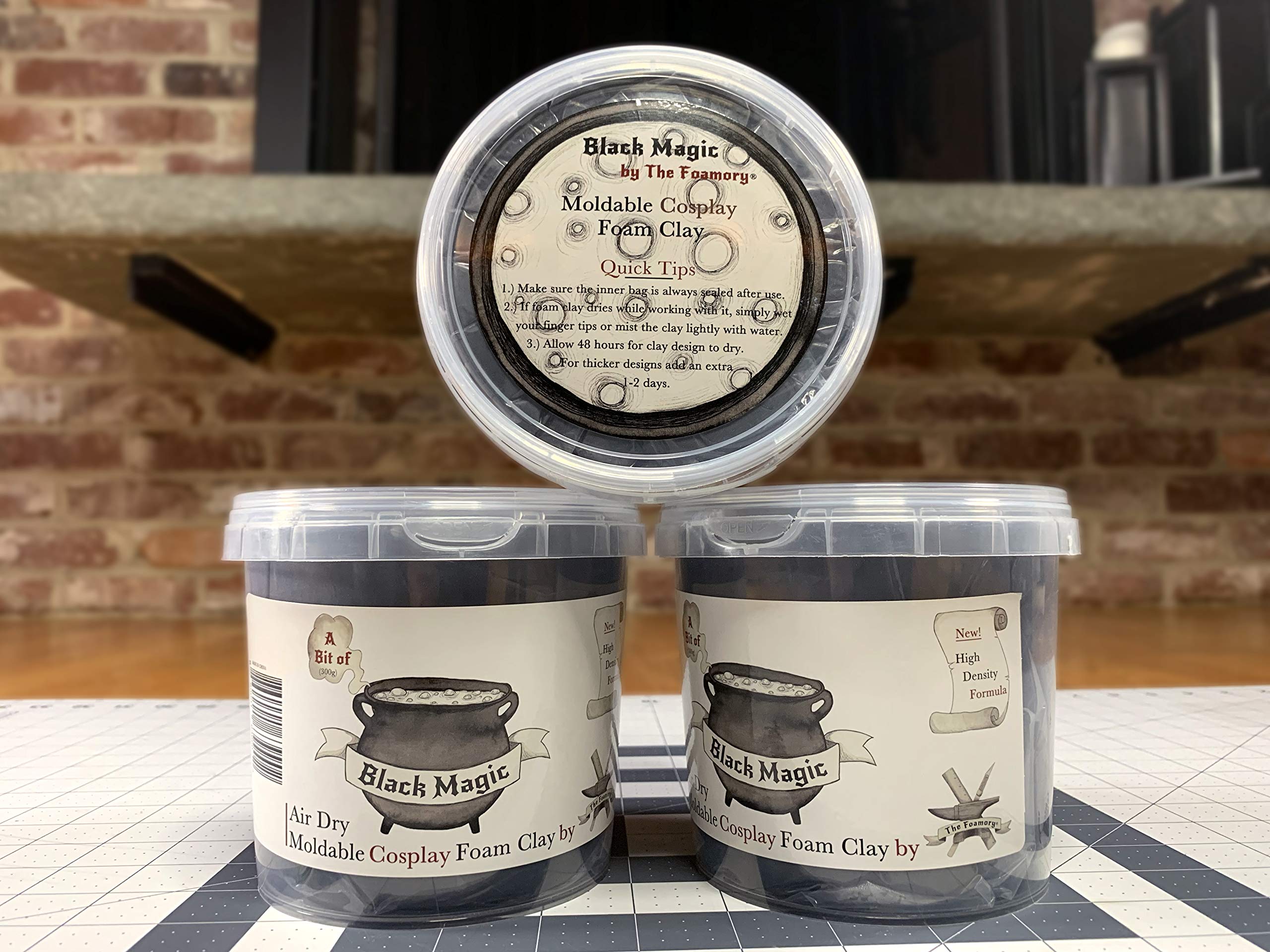 The Foamory Moldable Cosplay Foam Clay (300g Black) High Density Air Dry Clay, EVA Foam Sands Paints Easily, Non-Toxic Safe for Kids, Adults & Crafts