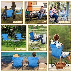 HaSteeL Folding Camping Chair Set of 3, Foldable