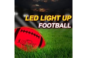 HITEGY Rechargeable Glow in The Dark Football - USB Charging, Official Size 6, Light Up with Every Catch and Throw, Includes Pump & Charging Cable - Rechargeable Light Up Football