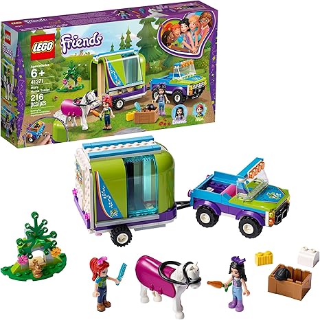 Amazon.com: LEGO Friends Mia's Horse Trailer 41371 Building Kit with Mia and Emma Mini Dolls Includes Toy Truck, Horse, and Rabbit for Creative Play (216 Pieces): Toys \u0026 Games