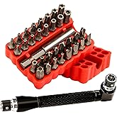 34pcs Security Bit Set 1/4 Inch Hex Shank Screwdriver Bit Set,Tamper Proof Bits-Torx+Hex+Tri Wing+Star+Spanner for Torx Secur