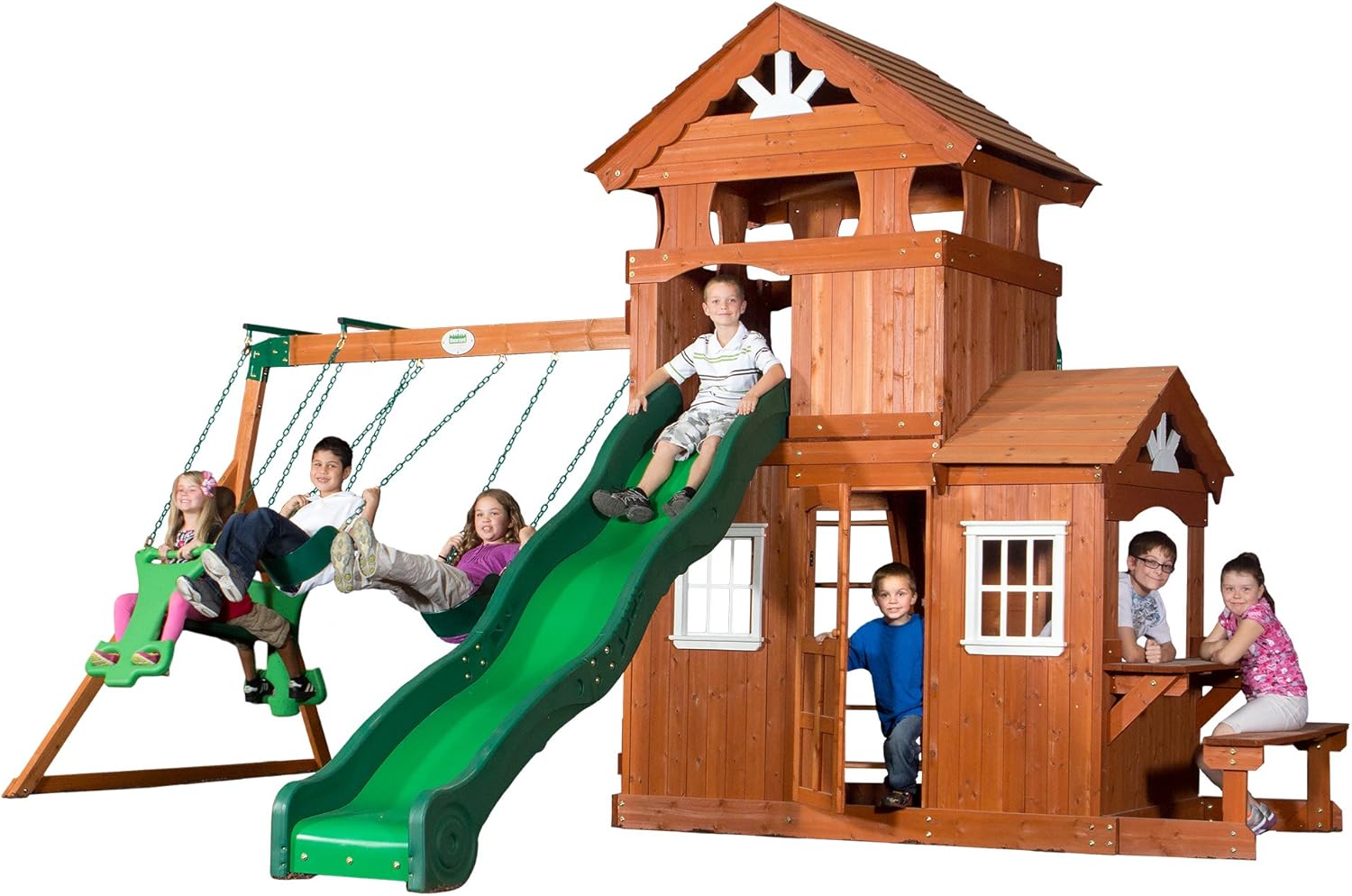 Amazon Com Backyard Discovery Shenandoah All Cedar Wood Playset
