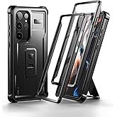Dexnor Compatible with Samsung Galaxy S23 Ultra Case, Double Front Frame & Stand, Shock Absorber Technology Drop Protection, Robust Mobile Phone Case, Shockproof Protective Case - Black