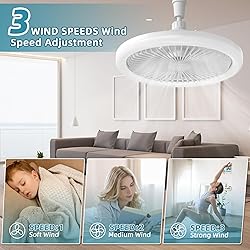 BECLOG Socket Ceiling Fan with Light, Ceiling Fan