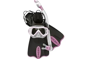 Cressi Light Weight Premium Travel Snorkel Set for All Ages- Adjustable Fins + Silicone Mask + Dry Snorkel - Palau SAF Set: Made in Italy