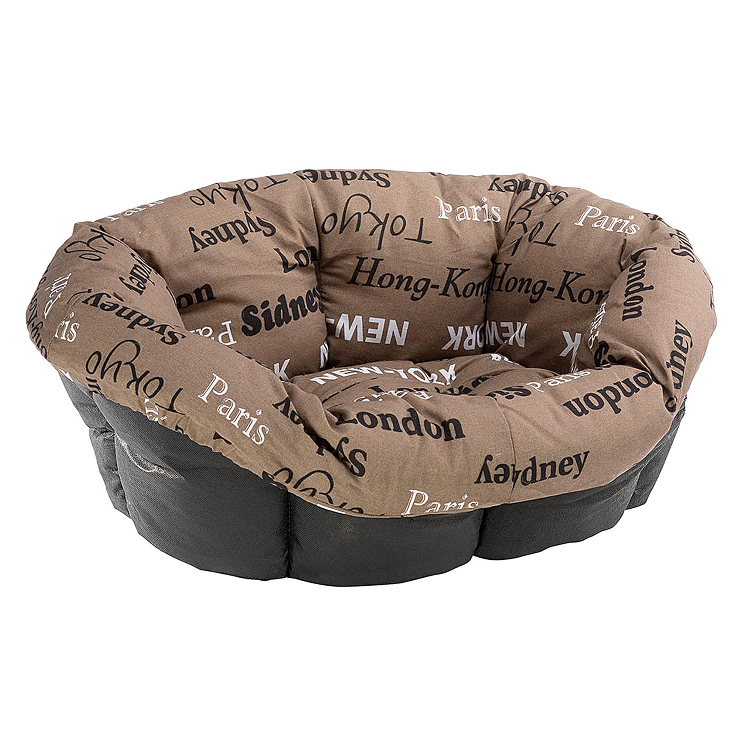 Ferplast Replacement Padding for Dog and Cat Kennels, Padded Cushion for Plastic Kennel (not included), Washable, Adjustable 96 x 71 x h 32 cm, L Brown