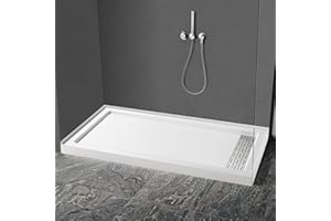 MORVANO Shower Base Pan 60" x 32"x 3" Right Drain with Stainess Steel Cover,Acrylic Shower Base Non-Slip in White for Bathroom,Drain included
