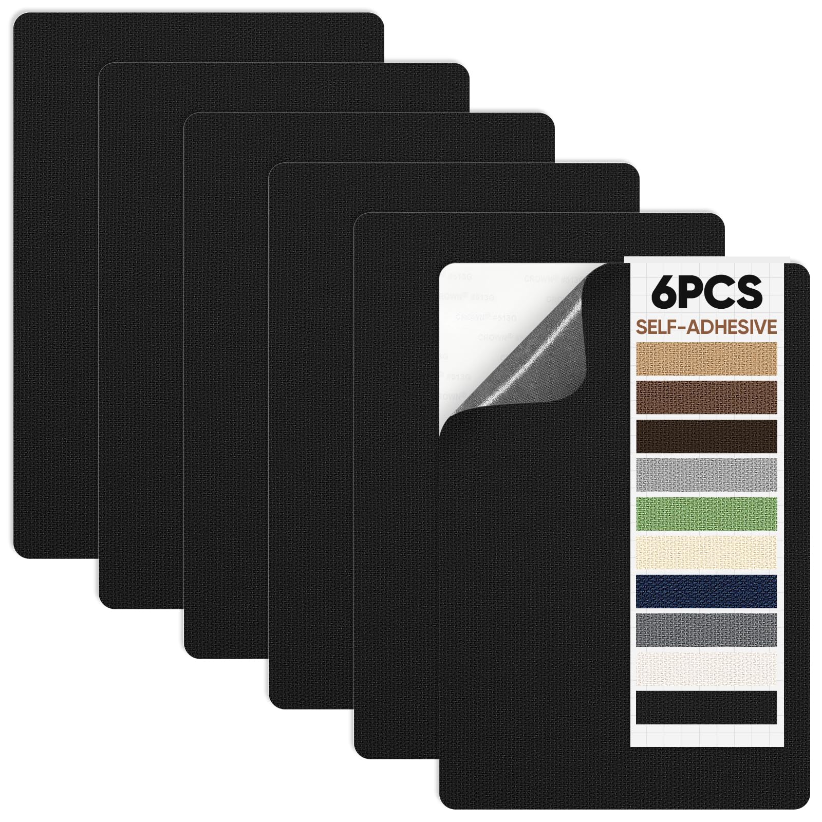 Photo 1 of Canvas Repair Patch 5.5 x 8 Inches 6Pcs Self-Adhesive Waterproof Canvas Patch Kit for Repairing Tents,Sofas,Boat Covers,Camping Chair,Awnings,Car Seats. (Black)
