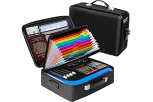 Luckybell Fireproof Document Box, Fireproof Important Document Organizer Hard Case with Lock, Fireproof Safe Hard-Shell Design Water Resistant Safe Box for File Folder Organizer Documents,Black