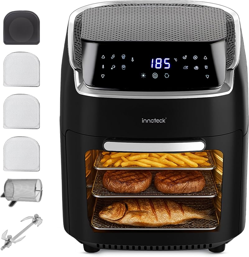Innoteck 12L Digital Air Fryer Oven Rotisserie 1800W with Presets