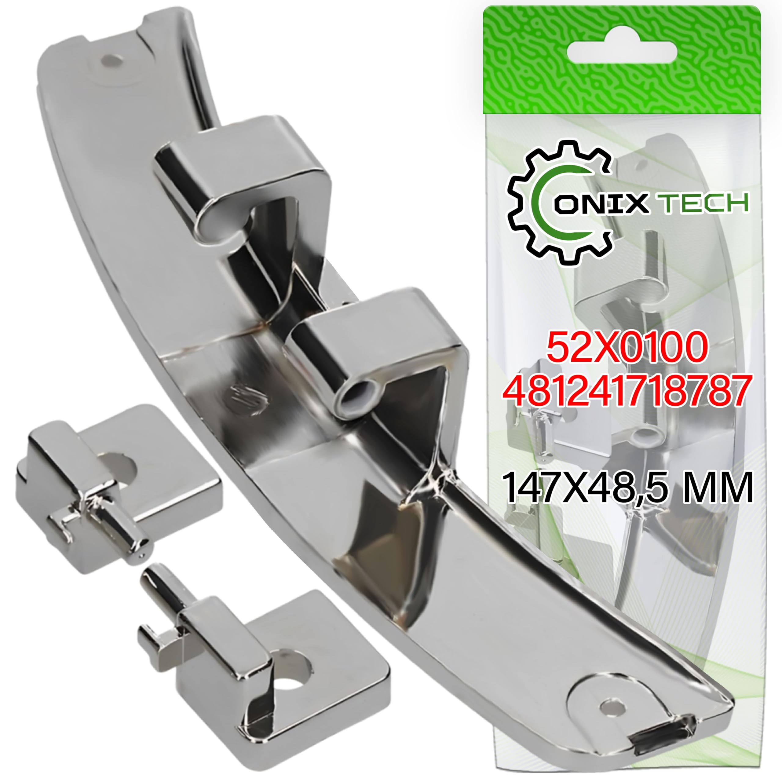 Door Hinge for Washing Machine with the Original Code 481241718787 52X0100 L79E001A5 LT9L001A5 for Fagor for San Georgio for Brandt for Whirlpool for Bauknecht for Ignis - Warranty 5 Years - ONIX TECH