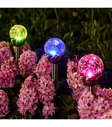 Solar Colorful Flower Petal Ball Light - Color Changing LED Garden Decor
