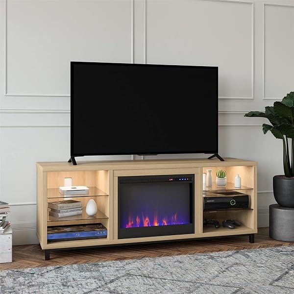 Amazon.com: Ameriwood Home Lumina Fireplace Stand for TVs, up to 70,  Graphite Gray : Home u0026 Kitchen