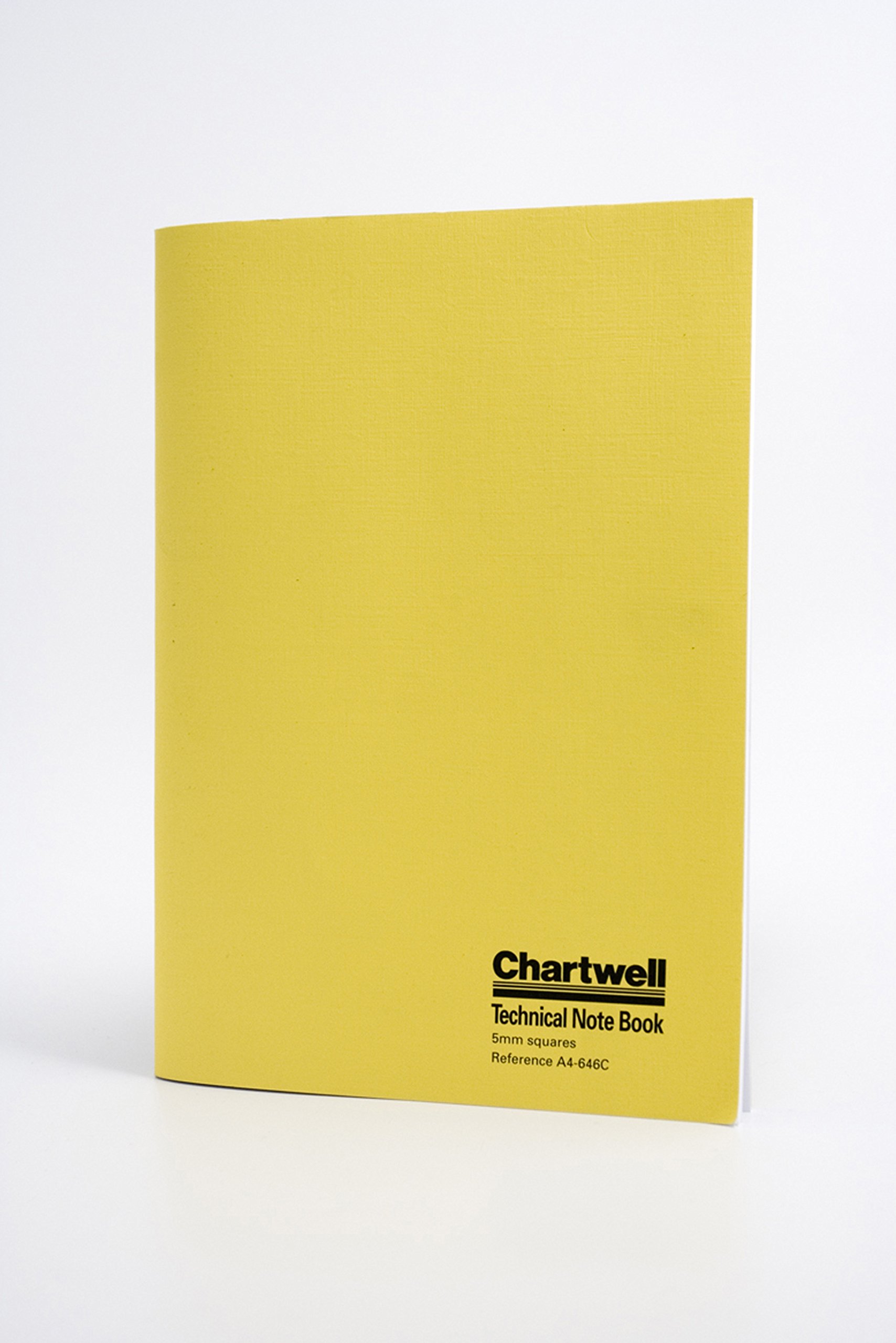Exacompta - Ref A4-646CZ - Chartwell - Softcover Laboratory Technical Note Book, A4 297 x 210mm, 5mm Quadrille Grid Square Ruling, 80 pages 70gsm Paper - Yellow
