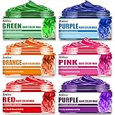6 Colors Temporary Hair Color for Kids,Hair Wax Color for Halloween,Gifts for Teens,Girls,Boys,Gifts for Kids,Hair Color Spray Green Orange Pink Purple Red Blue Hair Dye Wax