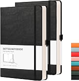 Rettacy A5 Dotted Journal 2 Pack 320 Pages 120gsm Hardcover Elastic Closure
