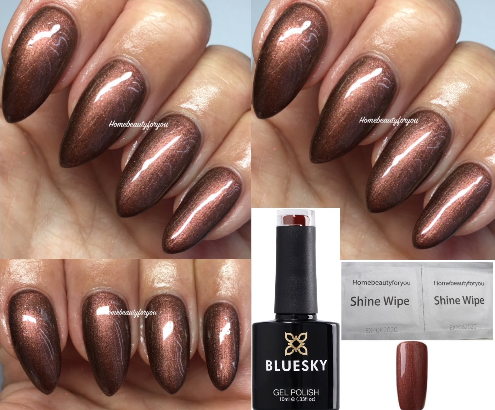 Bluesky Nail Gel Polish BRONZE METALLIC BROWN COLOUR 80629 Leather Satchell Craft Culture, UV LED Soak Off 10ml
