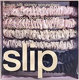 SLIP Silk Skinnie Scrunchies Set Black Pink Caramel 100% Mulberry Hair Ties 6 view 8