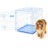 Carlson Pet Products Carlson Compact and Secure Deluxe Blue Metal Dog Crate, Blue