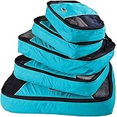 GOX Ultra Light 5 piece Packing Cubes Travel Luggage Organizer 1 Large 2 Medium 2 Small