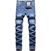 Qazel Vorrlon Men's Blue Skinny Jeans Stretch Washed Slim Fit Pencil Pants