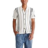 Aeropostale Men's Striped Open-Knit Buttoned Sweater Polo