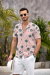 COOFANDY Mens Hawaiian Shirt Short Sleeve Floral