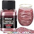 NiHome Edible Food-Grade Glimmer Powder Glitter Luster Dust Metallic Food Decorating Sprinkle Glimmery Dust for Drink Wine Beverage Cake Candy Dessert Bakery Restaurant Vegan (0.18oz/5g, Dark Red)