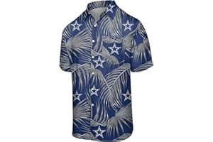 FOCO mens Nfl Nfl Team Logo Aloha Tropical DALLAS COWBOYS SMU FLORAL BUTTON UP SHIRT DOUBLE EXTRA LARGE, Hawaiian, XX-Large US