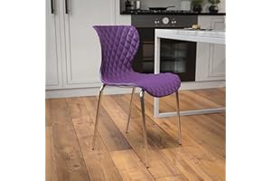 EMMA + OLIVER Contemporary Design Purple Plastic Stack Chair