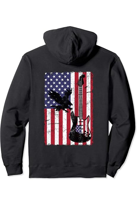 US Flag Acoutic Guitar Shirt American 