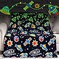 Glow in The Dark Galaxy Space Blanket Gifts for Boys Girls, Star Planet and Solar System Decor for Adult Kids, Birthday Christmas Valentines Day Spaceship Toys Gift for Age 3 4 5 6 7 8 9 10 Year Old