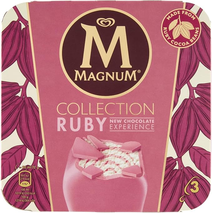 Magnum Ruby Made from Ruby Cocoa Beans Ice Cream 3 x 90ml (Frozen) Amazon.co.uk Grocery