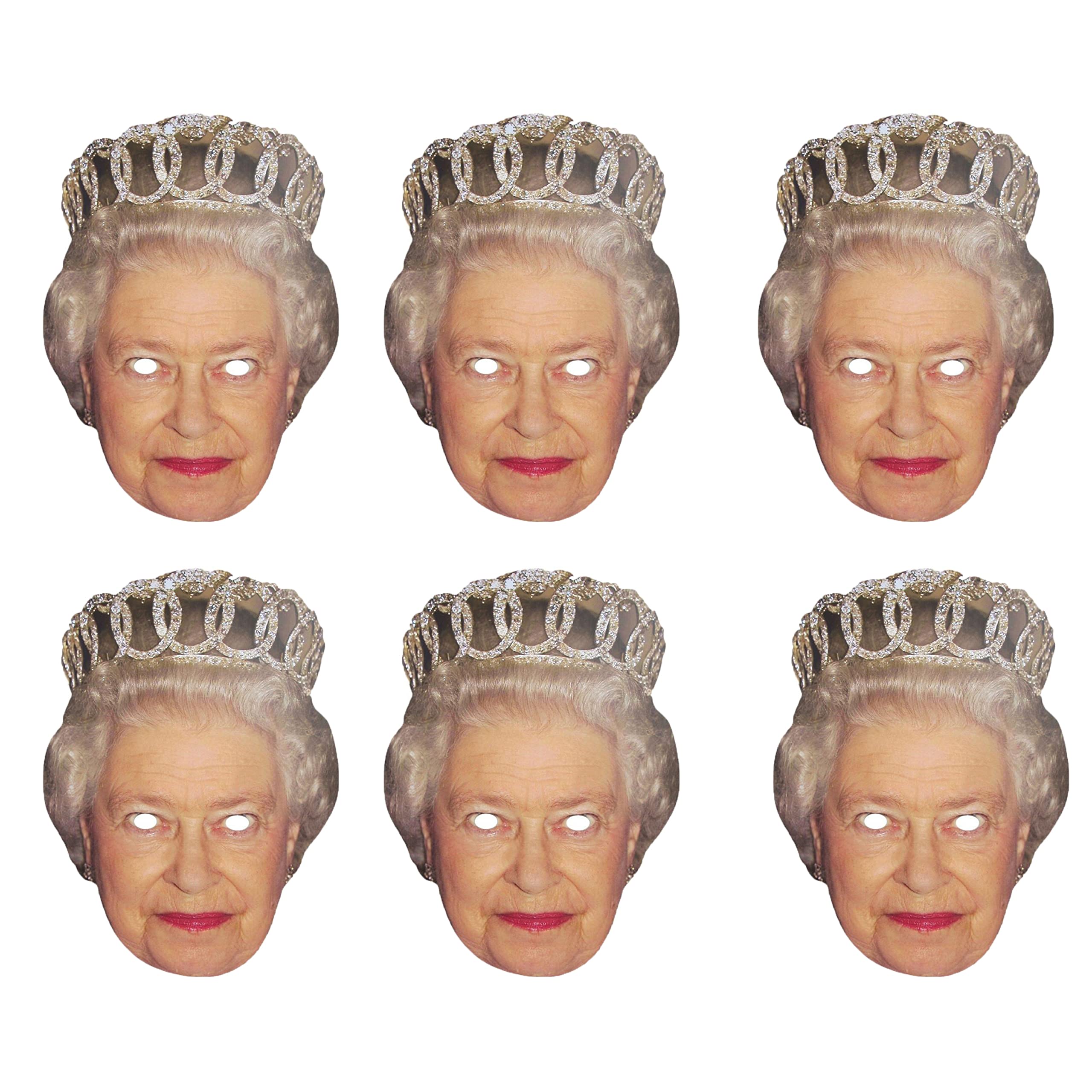 SHATCHI 20Pcs Queen Elizabeth Royal Family Face Mask King’s Coronation Supplies Celebrities Face Masks UK Hen Night Stag Parties Fancy Dress Bulk Wholesale