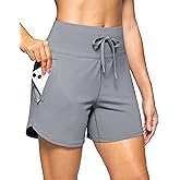 G Gradual Women's Athletic Shorts 5" Running Shorts for Women with 2 Zipper Pockets Quick Dry Lightweight Hiking Shorts