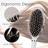 Sosoon Hair Brush Boar Bristle Paddle for All Hair Types Red 1pc Gifts view 2