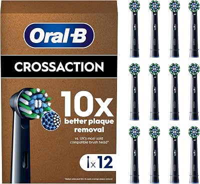 Oral-B Pro Cross Action Electric Toothbrush Head 12 Pack Black X-Shape Bristles
