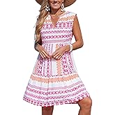 CUPSHE Women A Line Ruffle Summer Dress V Neck Stripe Casual Mini Dresses Beach Holiday Vacation Sundress