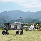 TIMBER RIDGE Festival Trolley on Wheels 200L 100kg Folding Cart with Brakes view 2