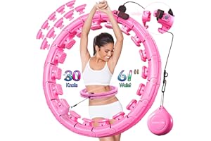 Leann L!fe U5-16 Knots Waist 28”- 46”, Silent Smart Weighted Hula Hoop for Adults Weight Loss, Infinity Hoop Plus Size, Home Outdoors Fitness Exercise, Abdominal Toner