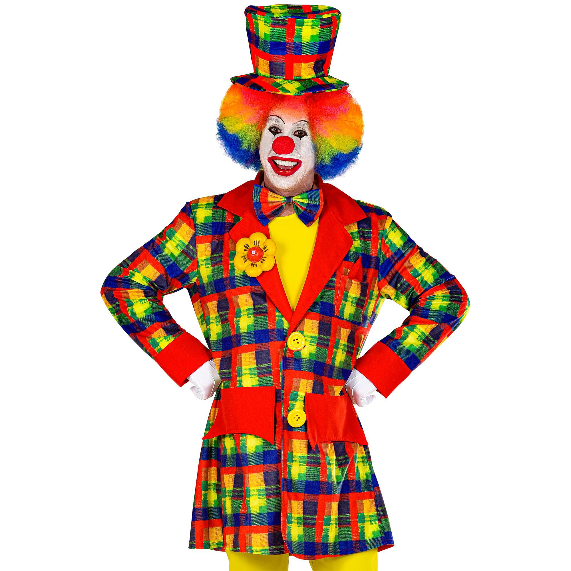 Widmann 48683 Clown Costume, Coat, for Adults, Circus, Carnival, Theme Party, Unisex, Multicoloured, L
