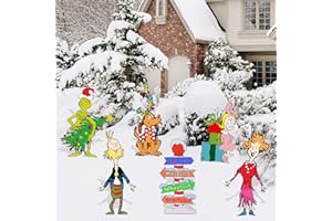 BKHEY 6 Pcs Christmas Yard Signs with Stakes, Christmas Welcome to Whoville Yard Signs Decorations Outdoor for Christmas Xmas Party Supplies, Lawn, Garden Yard Decor (6 Pcs)